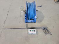 Qty of Hose, Cox Reels Hose Reel, Pressure Washer Wand and Control Box