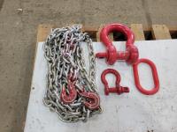 20 Ft 3/8 Inch Chain and (2) Shackles