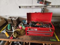 Tool Box with Contents, Misc Tools and Hardware