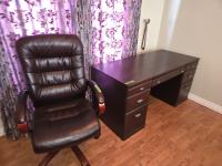 Desk with Leather Office Chair