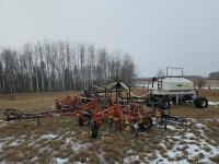 1987 Bourgault 428-32 32 Ft Air Drill with 3195-3 Series Tow Behind Air Tank