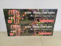 (2) Boxes of Solar Candy Cane Lights