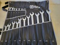 Gray Tools Combination Wrench Set with Carry Pouch
