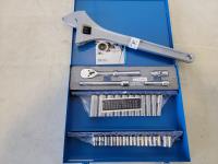 Gray Tools 3/8 Inch Drive Metric Socket Set and 18 Inch Adjustable Wrench