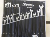 Gray Tools Set of Metric Combination Wrenches 9 mm To36 mm