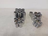 (37) Gray Tools Various Size SAE Sockets 1/4 Inch - 1 Inch