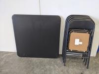 Folding Card Table and (4) Folding Chairs