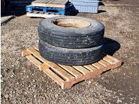 (2) Goodyear 10R22.5 Tires with Rims