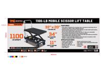 TMG Industrial TMG-ALS05 1100 lb Mobile Scissor Lift Table