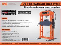 TMG Industrial TMG-SP75 75 Ton Hydraulic Shop Press