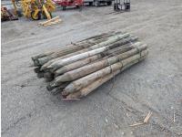 (45) 4-5 Inch X 7 Ft Treated Fence Post