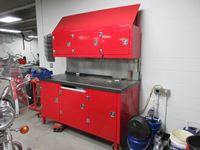    Custom Built Red Cabinet Mechanic ft s Work Bench