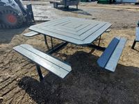    Square Steel Framed 8 Person Picnic Table
