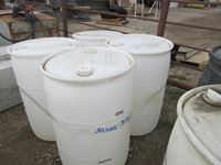    (4) White Poly 205L Barrels