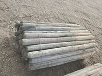    Bundle of (50) 3 1/2" to 4" x 6 ft Used Fence Posts