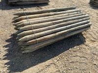    Bundle of (52) 3 to 4" x 6 ft Used Fence Posts
