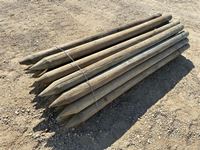    Bundle of (35) 3 to 4" x 7 ft Used Fence Posts