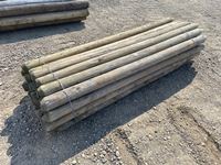    Bundle of (34) 3 to 4" x 7 ft Used Fence Posts