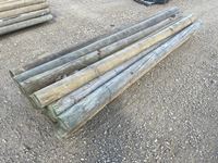    Bundle of (18) 4 to 5" x 10 ft Unused Treated Rails