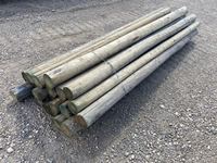    Bundle of (19) 4 to 5" x 10 ft Unused Treated Rails
