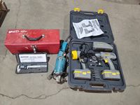    Tool Box, Makita Grinder, Cordless Tool Set & Electronic Caliper