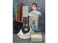    Assortment of Christmas Decor & Wrapping Paper