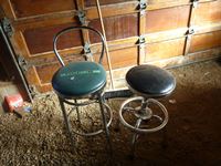    (2) Shop Stools & Double Folding Lawn Chairs