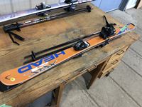    Pair of 46" Downhill Skis with poles