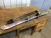    Pair of 51" Downhill Skis with poles