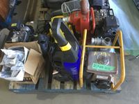    Pallet of Water Pumps, Pressure Washer, Hardhat Inserts, Safety Glasses
