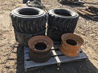    (4) 31 X 12 X 16.5 Skid Steer Tires and (2) Rims