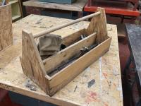 Wooden Tool Box with Carpentry Tools