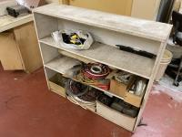 Wooden Shelf with Contents