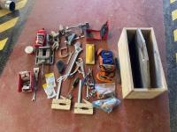 Wood Box with Assortment of Tools