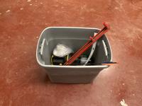 Tub with Assortment of Tools & Supplies