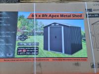 TMG Industrial TMG-MS0608 6 Ft X 8 Ft Galvanized Apex Roof Metal Shed