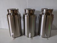 (3) 42L Stainless Steel Milk/Water Cans with Faucet