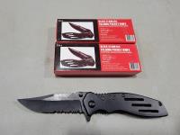 (2) Black Stainless Folding Pocket Knife 