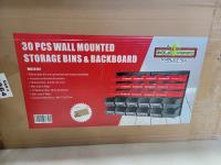 30 Piece Wall Mounted Storage Bin and Backboard 