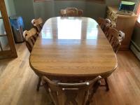 Wooden Table and (6) Matching Chairs 