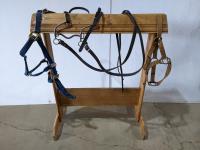 Saddle Stand, Welshs Bridle and (2) Halters