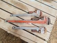 (2) 36 Inch and (2) 24 Inch Pipe Wrenches