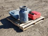Milk Can, Moeller 5 Gallon Fuel Tank and 25 Gallon Waste Water Tank
