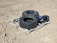 (2) Helmets, Belt and (2) Unused ATV Tires