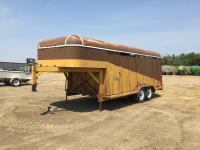 1977 Economy Metal 16 Ft T/A Stock Trailer 