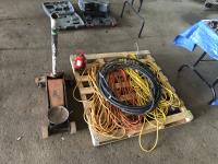 (3) Extension Cords, Bottle Jack, Small Floor Jack, Armored Cable