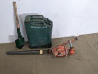 Gas Can, Shovel and Gasboy Hand Pump