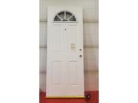 32X80 Inch Insulated Steel Door with Clear Fan Lite 4 Panel 
