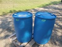 (2) 55 Gallon/200 Liter Plastic Drums