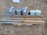Qty of Treated Fence Posts, Barbed Wire and Staples